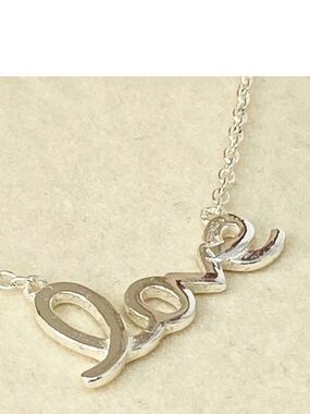 love Necklace by Argento Vivo 925 Sterling Silver Script Message nwt New w/Box